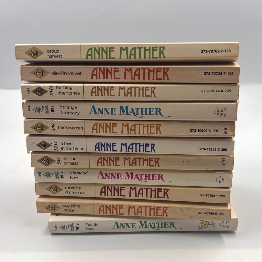 Anne Mather Harlequin Presents Vtg Paperback Lot 11 Books Romance 70s 80s 90s‎